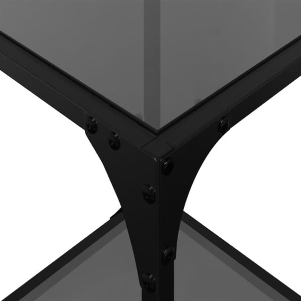 vidaXL sofaborde med sort glastop 2 stk 30x30x40 cm stål