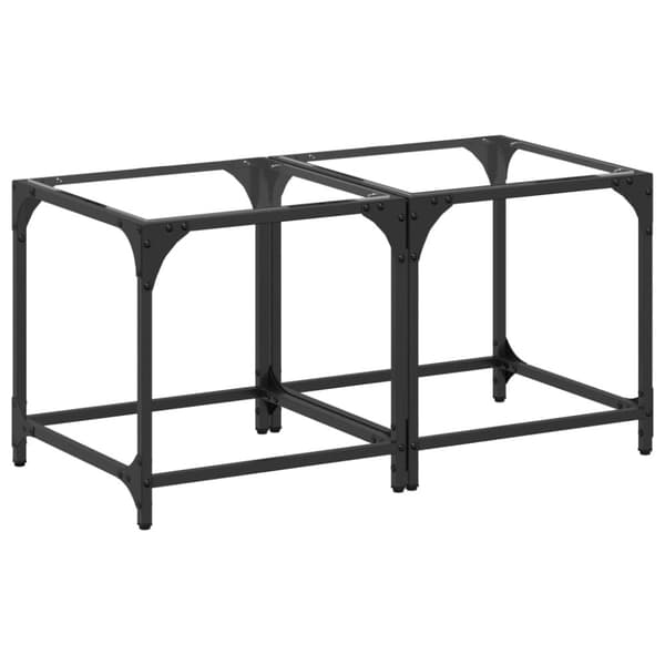 vidaXL sofaborde med transparent glastop 2 stk 40x40x40 cm stål
