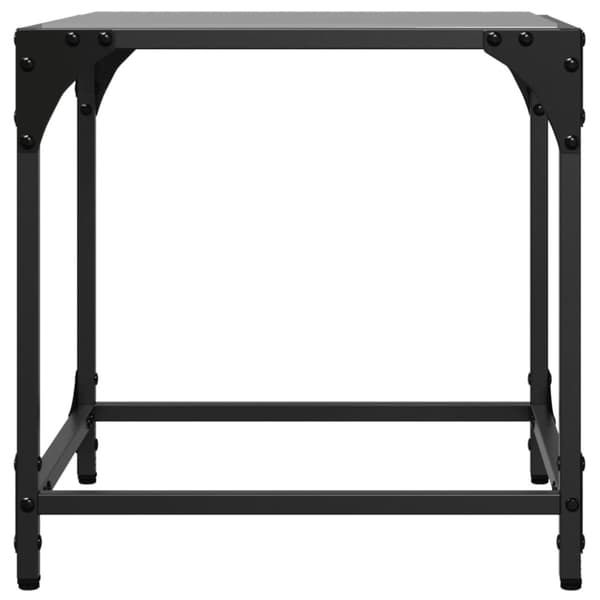 vidaXL sofaborde med sort glastop 2 stk 40x40x40 cm stål