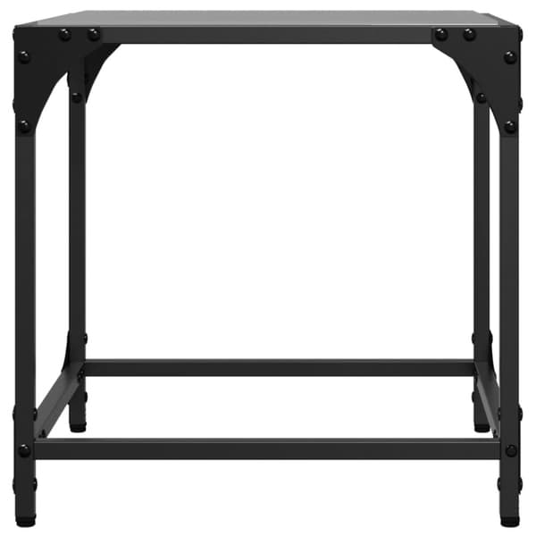 vidaXL sofaborde med sort glastop 2 stk 40x40x40 cm stål