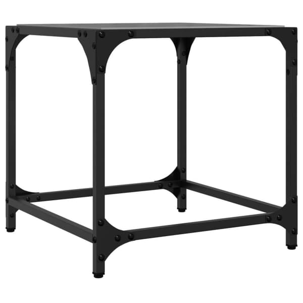 vidaXL sofaborde med sort glastop 2 stk 40x40x40 cm stål
