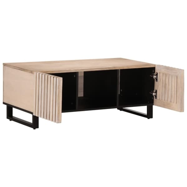 vidaXL Soffbord vit 100x55x40 cm massivt mangoträ