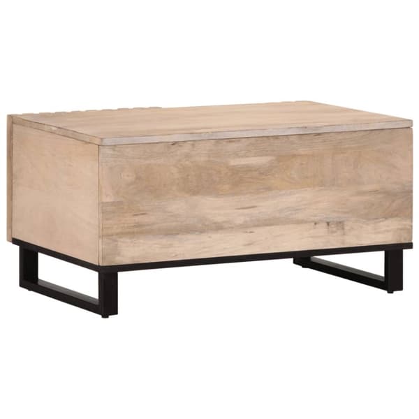vidaXL Soffbord vit 80x51x40 cm massivt mangoträ