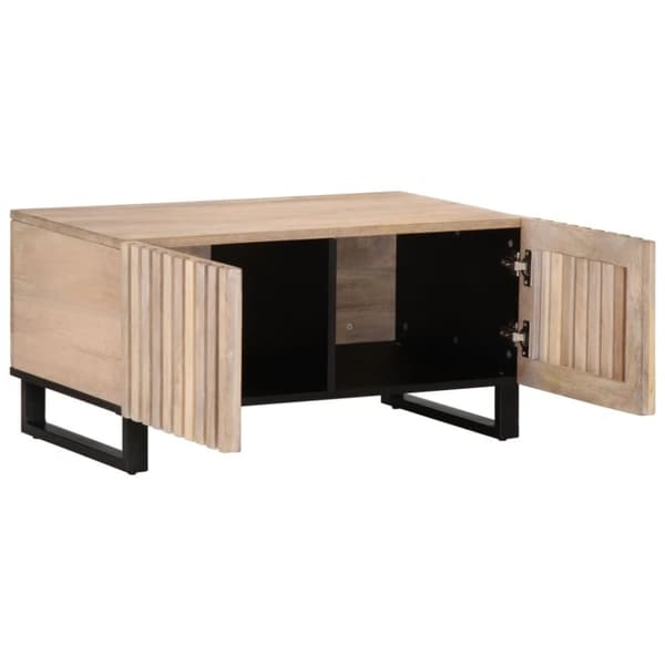 vidaXL Soffbord vit 80x51x40 cm massivt mangoträ