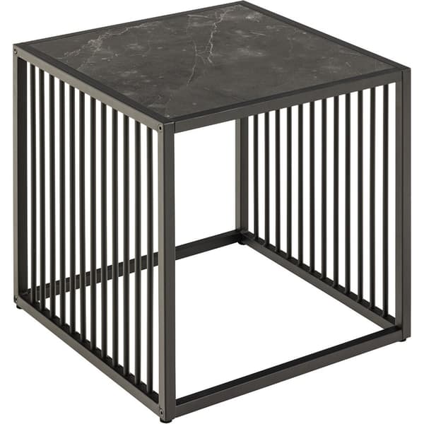Strington sofabord sidebord marmor dekor sort.