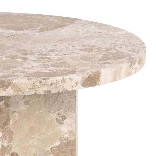 Naxos soffbord sidobord Ø50cm marmor brun.