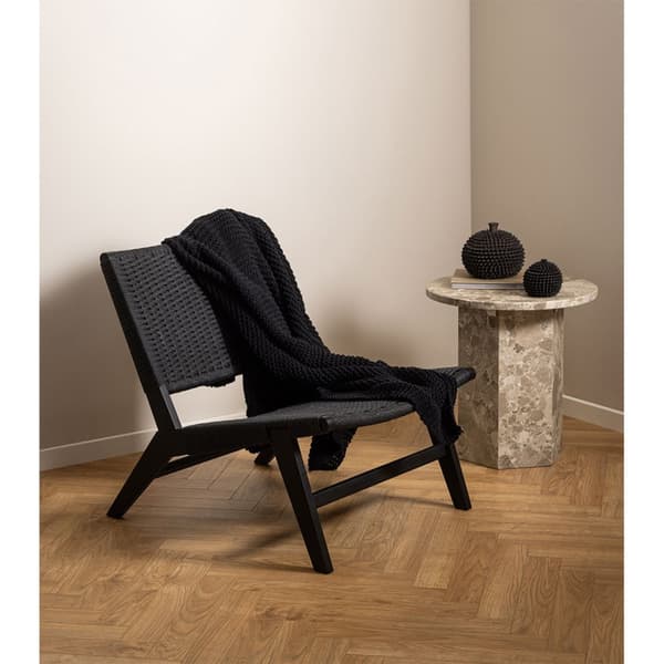 Naxos soffbord sidobord Ø50cm marmor brun.
