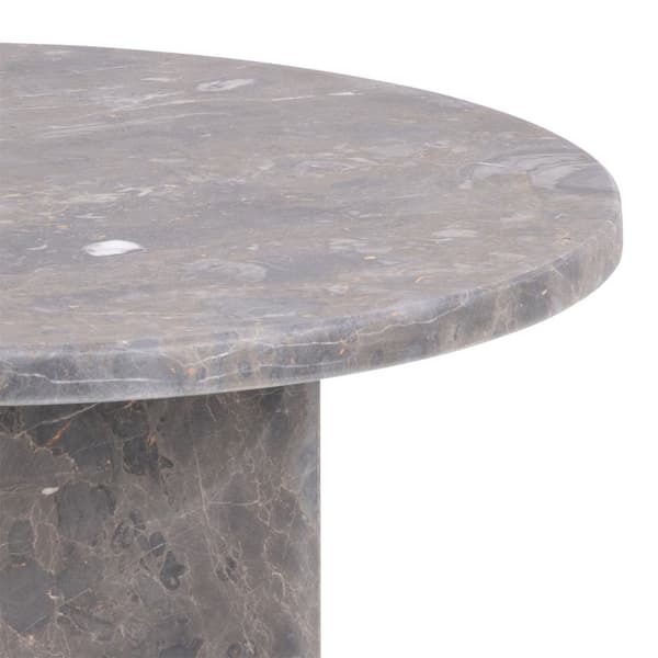 Naxos sofabord sidebord Ø50cm marmor brun.