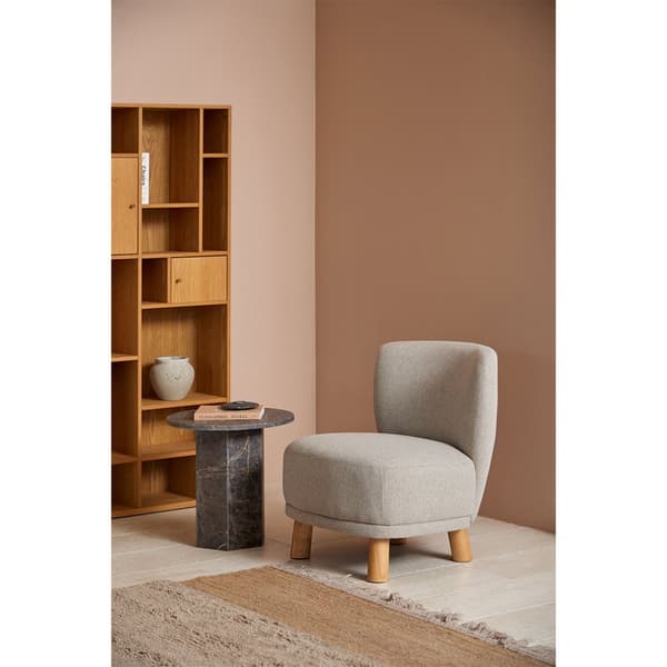 Naxos sofabord sidebord Ø50cm marmor brun.