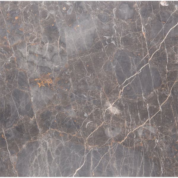 Naxos sofabord sidebord Ø50cm marmor brun.
