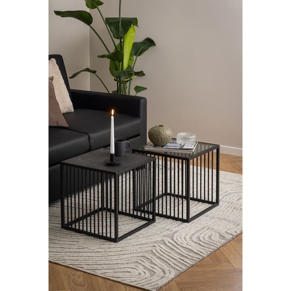 Strington sofabord sidebord marmor dekor svart.