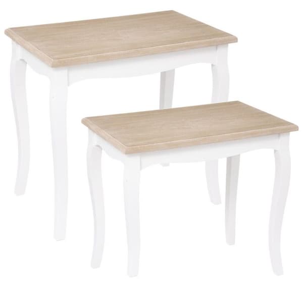 Set med 2 Atmosphera "Chrysta" häckbord - Vit