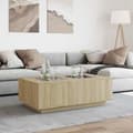Miniatyrbillede 5 af 11: vidaXL sofabord med Infinity LED-lys 116x69x40 cm sonoma-eg