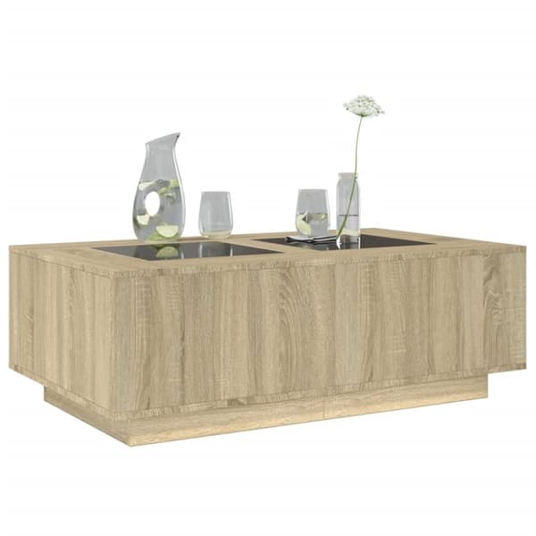 vidaXL sofabord med Infinity LED-lys 116x69x40 cm sonoma-eg