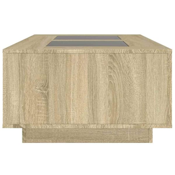 vidaXL sofabord med Infinity LED-lys 116x69x40 cm sonoma-eg