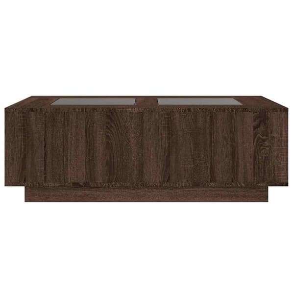 vidaXL sofabord med Infinity LED-lys 116x69x40 cm brun egetræsfarve