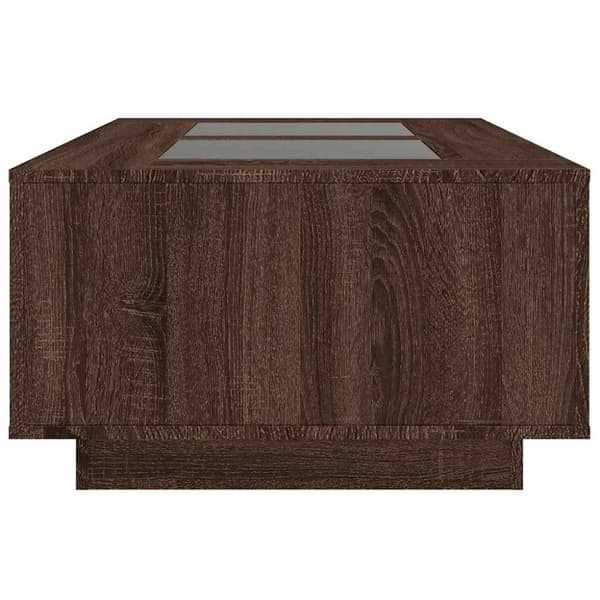vidaXL sofabord med Infinity LED-lys 116x69x40 cm brun egetræsfarve