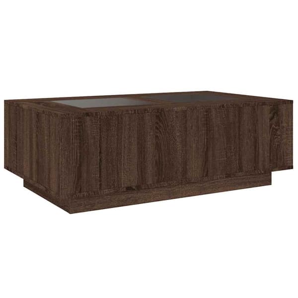 vidaXL sofabord med Infinity LED-lys 116x69x40 cm brun egetræsfarve