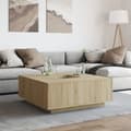 Miniatyrbilde 4 av 10: vidaXL Salongbord sonoma eik 100x100x40 cm konstruert tre
