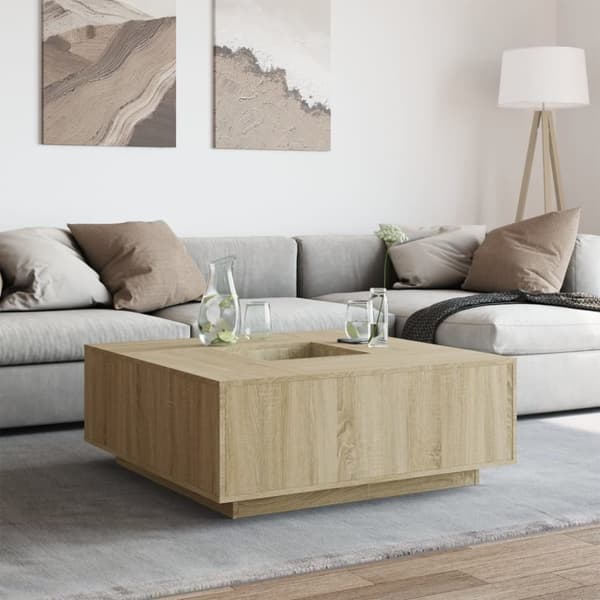 vidaXL Salongbord sonoma eik 100x100x40 cm konstruert tre