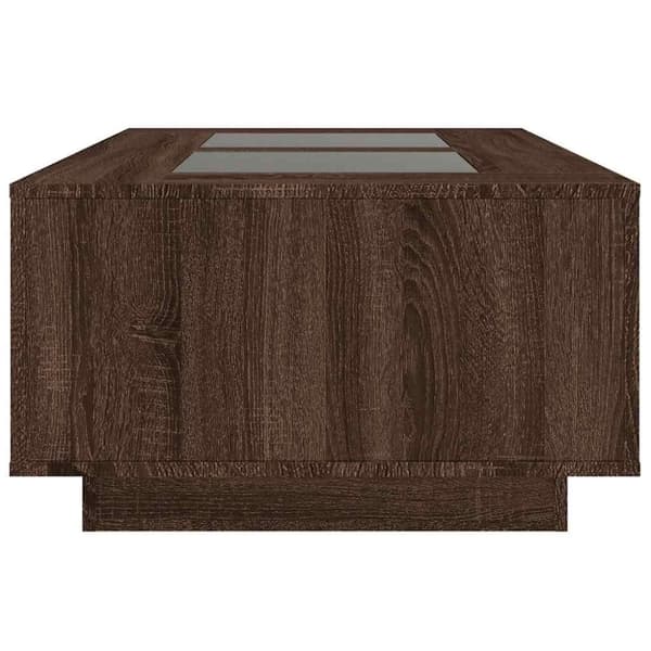 vidaXL Salongbord med Infinity LED brun eik 116x69x40 cm