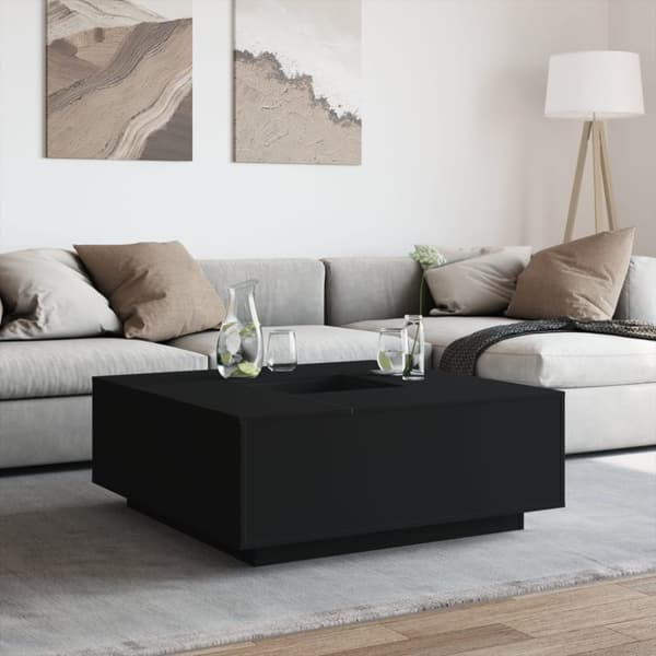 vidaXL Soffbord svart 100x100x40 cm konstruerat trä