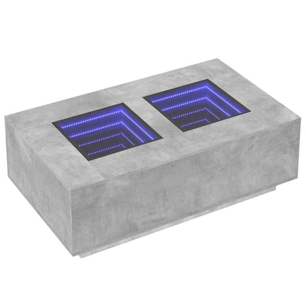 vidaXL sofabord med Infinity LED-lys 116x69x40 cm betongrå