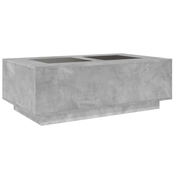 vidaXL sofabord med Infinity LED-lys 116x69x40 cm betongrå