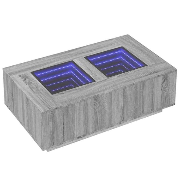 vidaXL sohvapöytä Infinity LED-valoilla harmaa Sonoma 116x69x40 cm