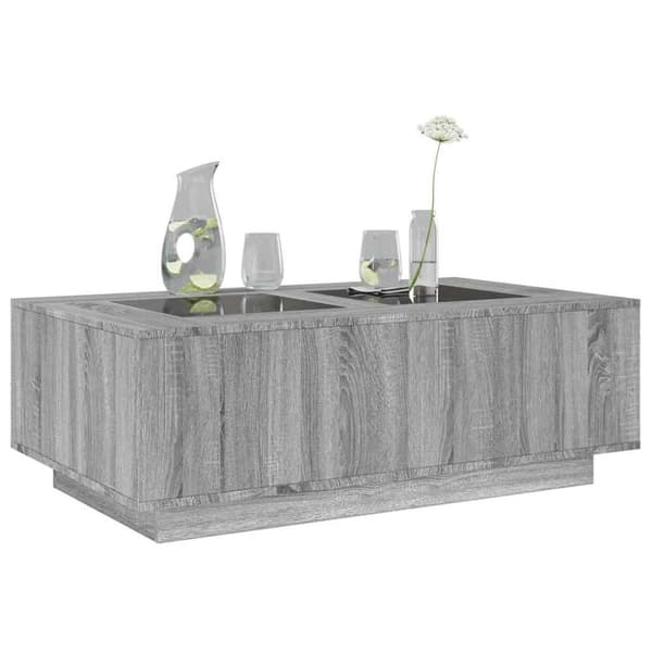 vidaXL sohvapöytä Infinity LED-valoilla harmaa Sonoma 116x69x40 cm