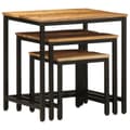 Miniatyrbilde 5 av 11: vidaXL Stablebare sidebord 3 stk grovt heltre mangotre
