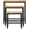 Miniatyrbilde 6 av 11: vidaXL Stablebare sidebord 3 stk grovt heltre mangotre