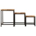 Miniatyrbilde 7 av 11: vidaXL Stablebare sidebord 3 stk grovt heltre mangotre