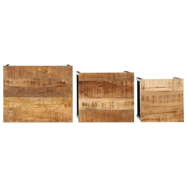 vidaXL Stablebare sidebord 3 stk grovt heltre mangotre