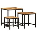 Miniatyrbilde 2 av 11: vidaXL Stablebare sidebord 3 stk grovt heltre mangotre