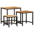 Miniatyrbilde 1 av 11: vidaXL Stablebare sidebord 3 stk grovt heltre mangotre