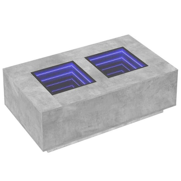 vidaXL Salongbord med Infinity LED betonggrå 116x69x40 cm