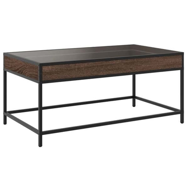 vidaXL Soffbord med Infinity LEDs brun ek 90x50x41 cm