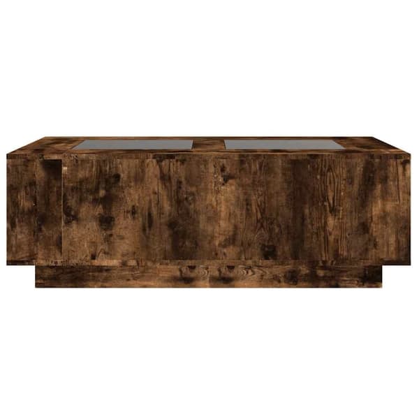 vidaXL sofabord med Infinity LED-lys 116x69x40 cm røget egetræsfarve