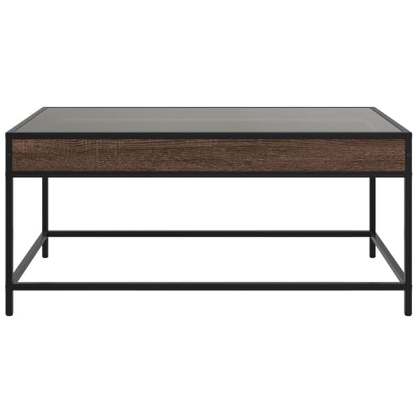 vidaXL sohvapöytä Infinity LED-valoilla ruskea tammi 90x50x41 cm