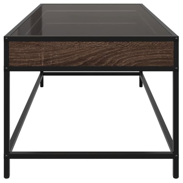 vidaXL sohvapöytä Infinity LED-valoilla ruskea tammi 90x50x41 cm