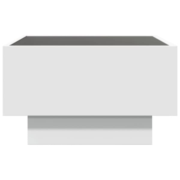 vidaXL sofabord med LED-lys 50x50x30 cm konstrueret træ hvid