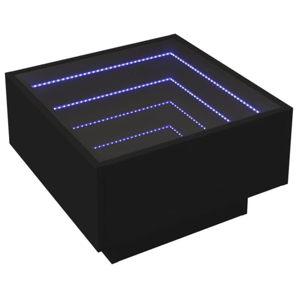 vidaXL Soffbord med LEDs svart 50x50x30 cm konstruerat trä