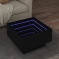Miniatyrbild 2 av 11: vidaXL Soffbord med LEDs svart 50x50x30 cm konstruerat trä