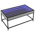 Miniatyrbilde 4 av 11: vidaXL Salongbord med Infinity LED grå sonoma 90x50x41 cm