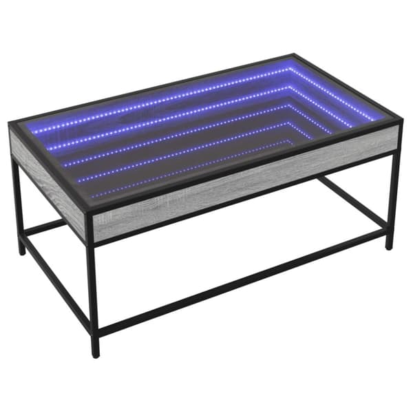 vidaXL Salongbord med Infinity LED grå sonoma 90x50x41 cm