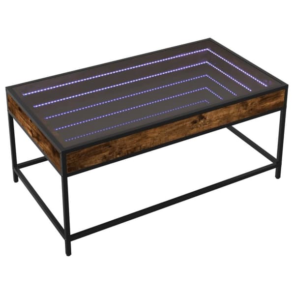 vidaXL sohvapöytä Infinity LED-valoilla savutammi 90x50x41 cm