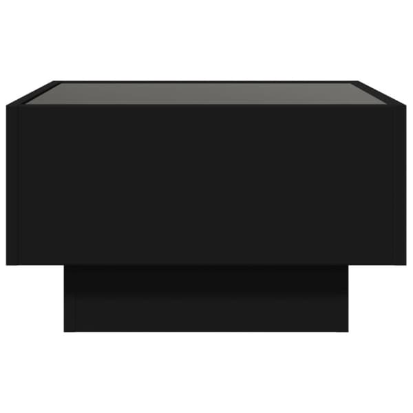 vidaXL sofabord med LED-lys 50x50x30 cm konstrueret træ sort