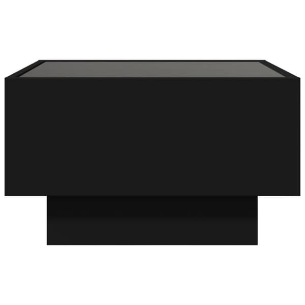 vidaXL sofabord med LED-lys 50x50x30 cm konstrueret træ sort