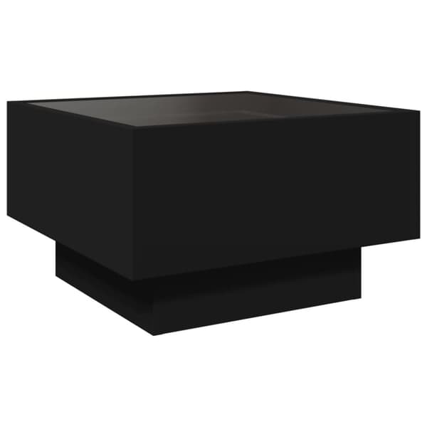 vidaXL sofabord med LED-lys 50x50x30 cm konstrueret træ sort